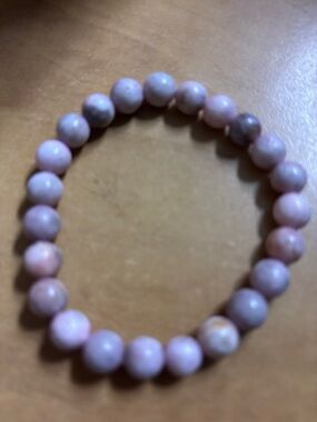 Delicate Pink Opal Beaded Stretch Bracelet for Women